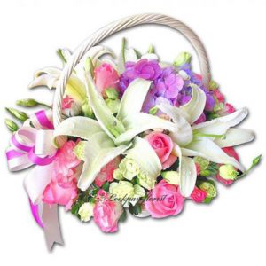 กระเช้าดอกไม้สด – แห้ง ราคา 1,800 บาท